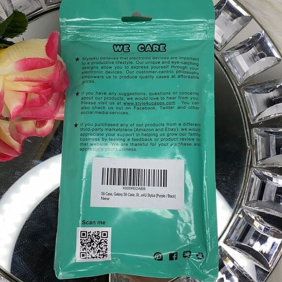 New Purple Galaxy S6 Cell Phone Case and Stylus Pen - Picture 4 of 4